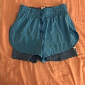 Gymshark Dual-Layer Blue Athletic Shorts